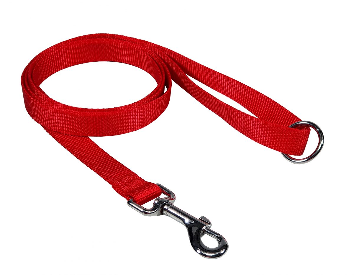 Vodítko popruh jednobarevné 20x150cm červeny