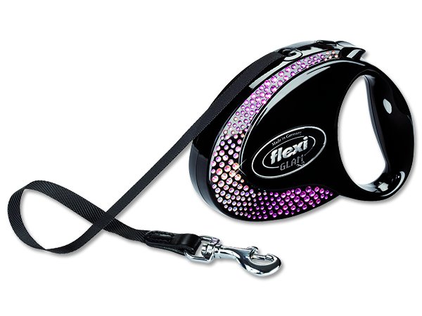 Vodítko Flexi Glam M Compos.onyx/če