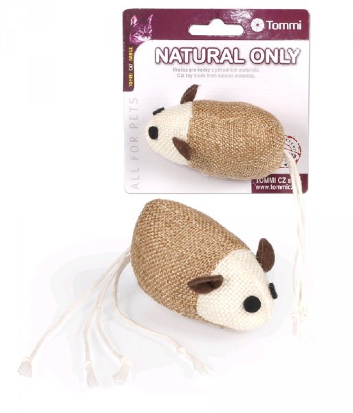 Myška Natural-hnědá s bílým ocáskem 8cm