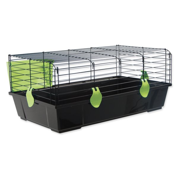 Klec Michal černá, výbava zelená 100x55x39 cm