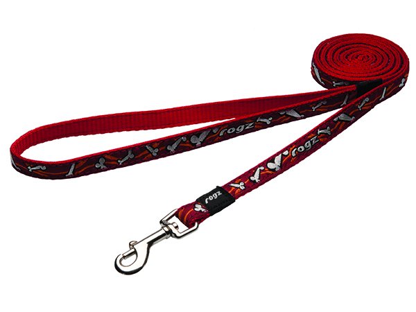 Vodítko Fancy Dress Bones on Red 2,5x180cm