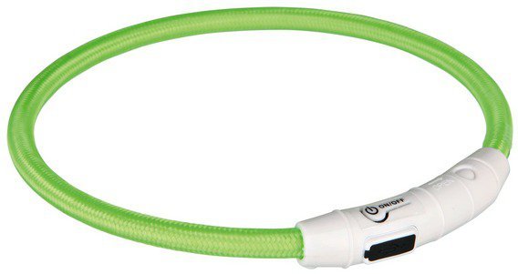 Svítící kroužek USB na krk, zelená  XS-S: 35 cm/ ø 7 mm