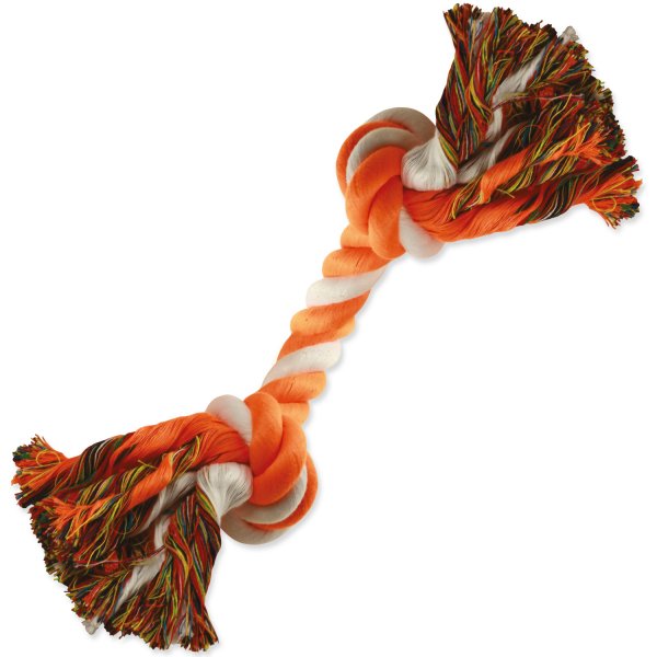 Uzel DOG FANTASY bavlněný oranžovo-bílý 2 knoty 20 cm