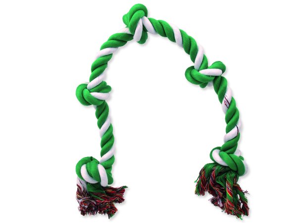 Uzel DOG FANTASY bavlněný zeleno-bílý 5 knotů 95 cm