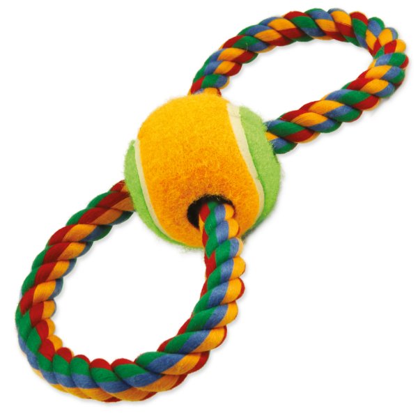 Přetahovadlo DOG FANTASY osmička barevné + tenisák 25 cm