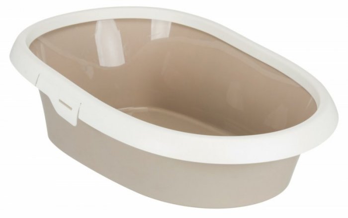 WC pro kočku PAULO II. s okrajem 39x17x58 cm béžovo/krémové