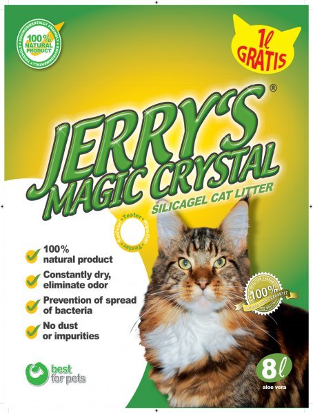 Kočkolit Jerry´s Magic Crystals 8l Aloe Vera (8+1l zdarma) 4kg