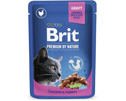 Brit Premium Cat kapsa with Chicken & Turkey 100g