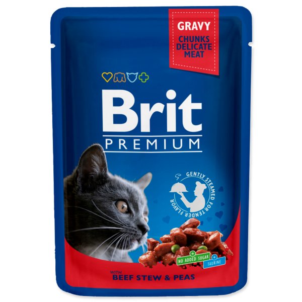 Brit Premium Cat kapsa with Beef Stew & Peas 100g