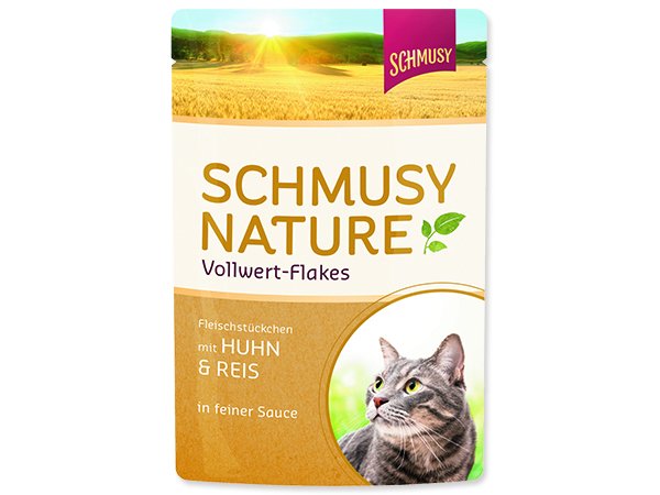Kapsička SCHMUSY Nature Flakes kuře + rýže ve šťávě 100g