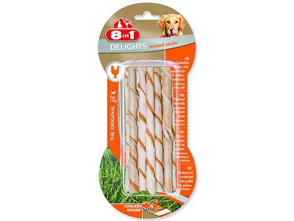 Tyčinka 8in1 Delights kroucená žvýkací 10ks