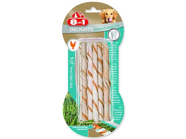 Tyčinka 8in1 Dental Delights kroucená žvýkací 10ks