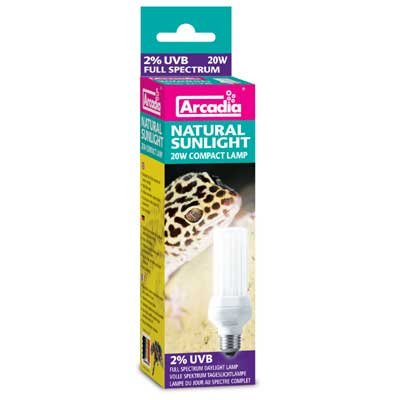Arcadia Natural Sunlight Compact Reptile Lamp 20W 2.0 UVB
