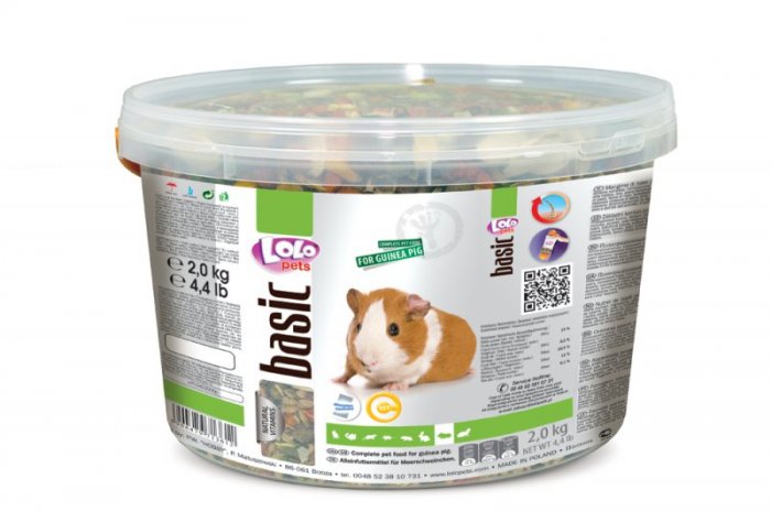 LOLO BASIC kompletní krmivo pro morčata 3 L, 2 kg kyblík