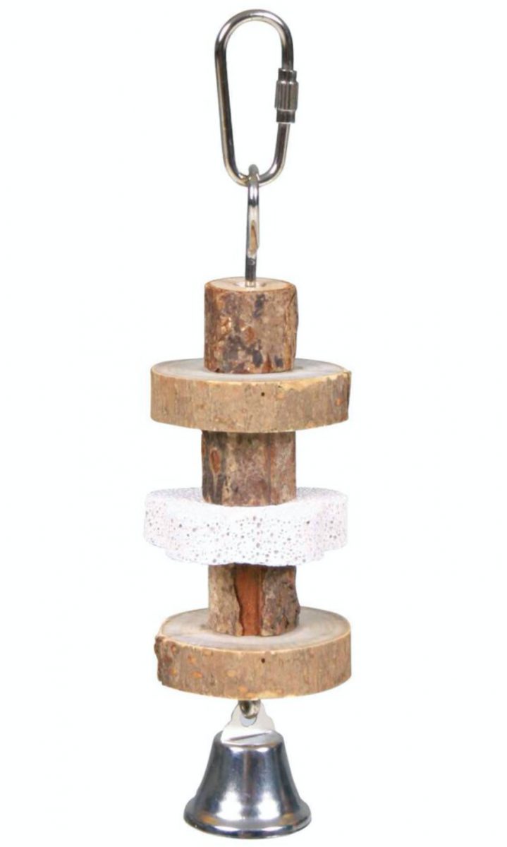 Natural Living-dřevěná kolečka, lávový kámen pro ptáky 16cm