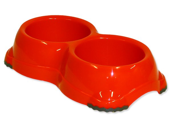 Dvojmiska MC plast s protiskluzem 2*330ml oranžová