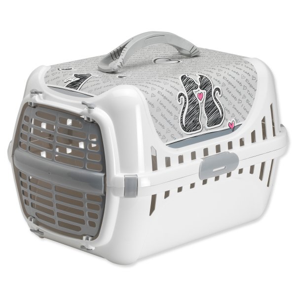 Přepravka MAGIC CAT Cats In Love plastová šedá 51 cm
