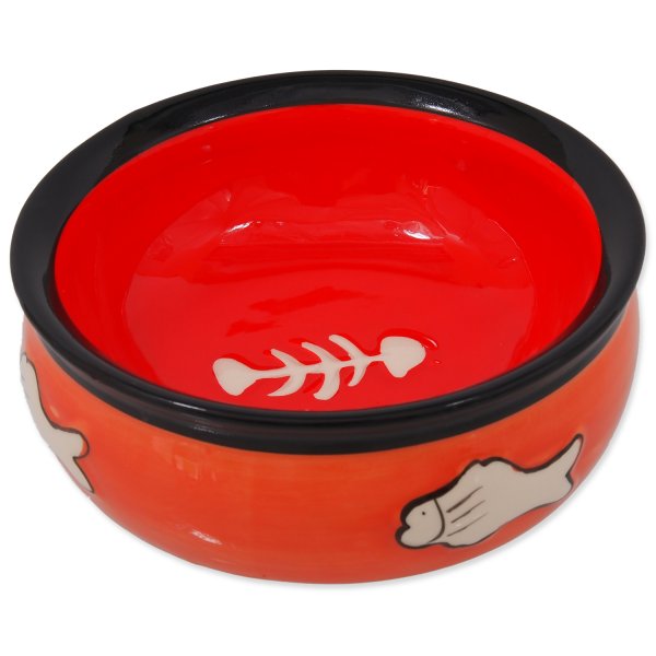 Miska MAGIC CAT keramická s rybkou oranžová 12,5 cm
