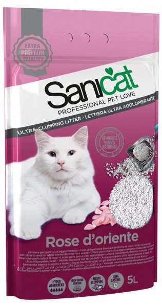 SANICAT ROSE D´ORIEN hrudkující bentonit s vůní růže 5l/4kg