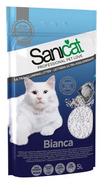 SANICAT BIANCA hrudkující bílý bentonit 5 l /4 kg
