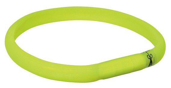 USB svítící obojek PLOCHÝ L-XL 70cm/18 mm zelený