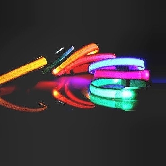 Svítící obojek pro malé a střední psy - oranžová / 32 - 50 cm