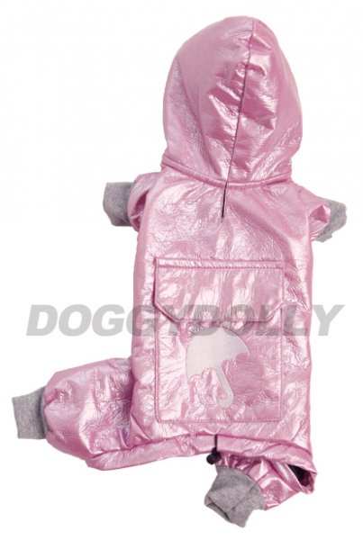 Lehká pláštěnka Doggydolly světle růžová XXS