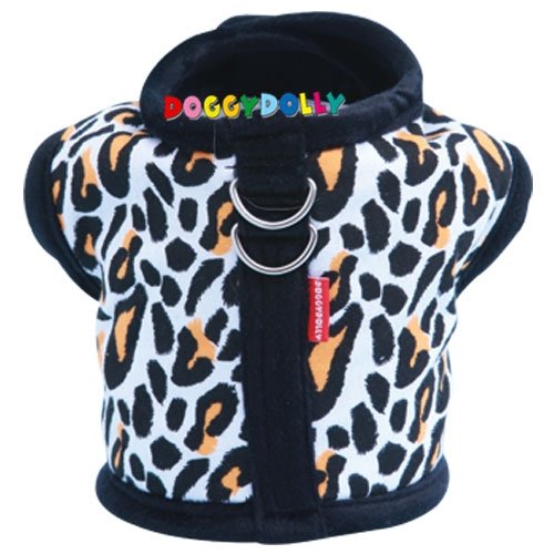 Postroj Doggydolly bílý leopard XS