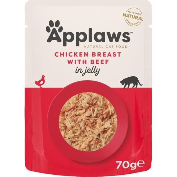Applaws Jelly kuřecí prsa + hovězí 70 g