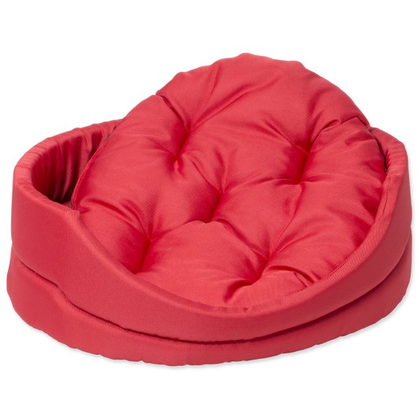 Pelech DF oval s polštářem 60x51x17cm červený