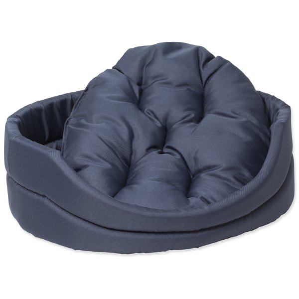 Pelech DOG FANTASY ovál s polštářem tmavě modrý 75 cm
