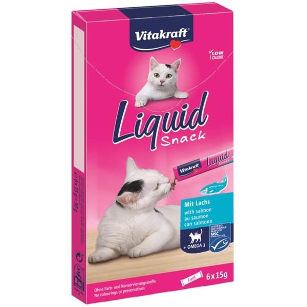 Vitakraft snack cat Liguid Omega 3 losos 6 x 15 g