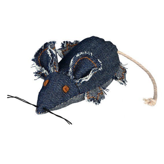 Myš DENIM džínová modrá 10 cm