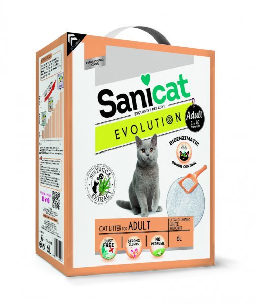 Sanicat EVOLUTION Adult bílý, jemný, hrudkující 6 L/5,1 kg