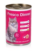 Fresco Dinner cat drůbež + játra, 8x 415g