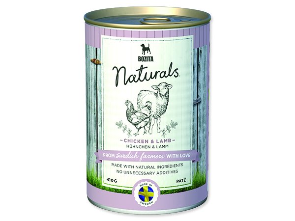 BOZITA Naturals konzerva Chicken & Lamb 410g