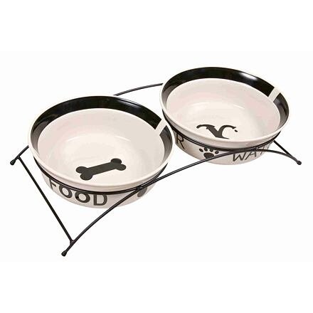 Set keramických misek se stojánkem 2 × 2,6 l/ ø 25 cm/ 54 × 12 × 24 cm