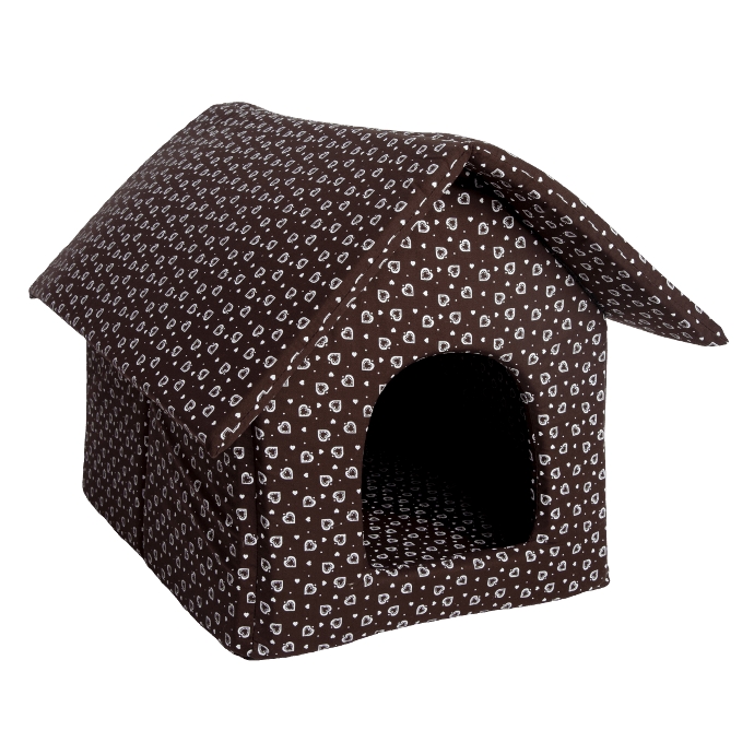 Bouda bavl.Dětenice hnědo/bílá - rozklad 50 x 60 cm