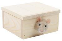 Domek dřevo křeček rovná střecha SEDUPA 13 x 12 x 6 cm