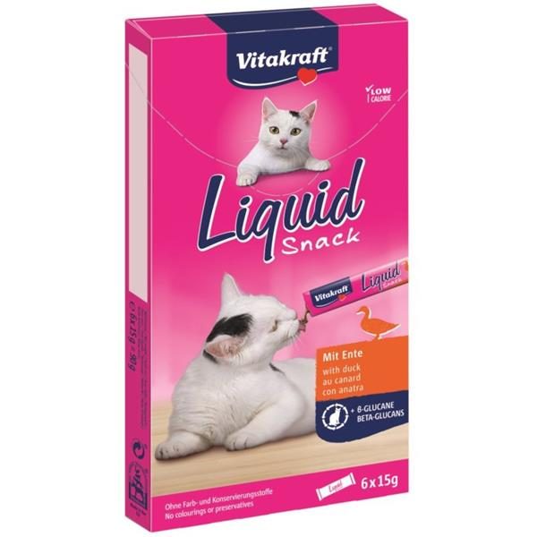 Vitakraft snack cat Liguid  kachna + ß-glucan 6 x 15 g