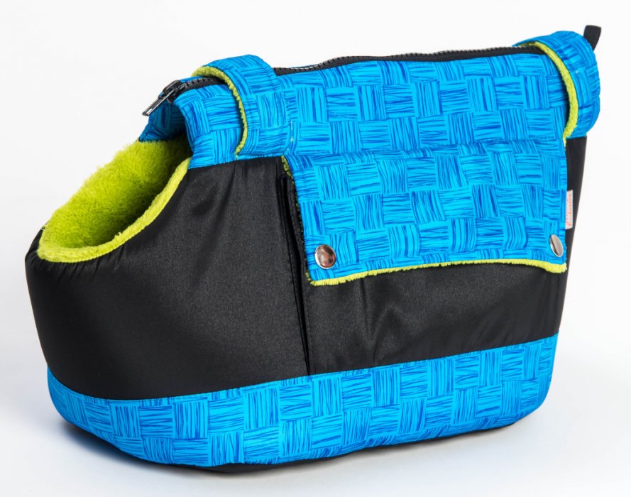 Transp.Taška textil Zara modro-sv.zelená 30 cm