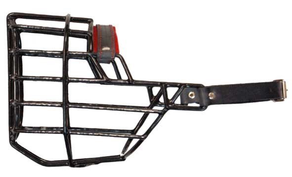 Náhubek kovový střední - gumoplast černý dobrman, beuceron - fena