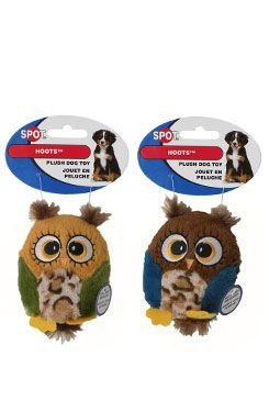 Hračka pes Sova pískací 7,5cm Skinneeez