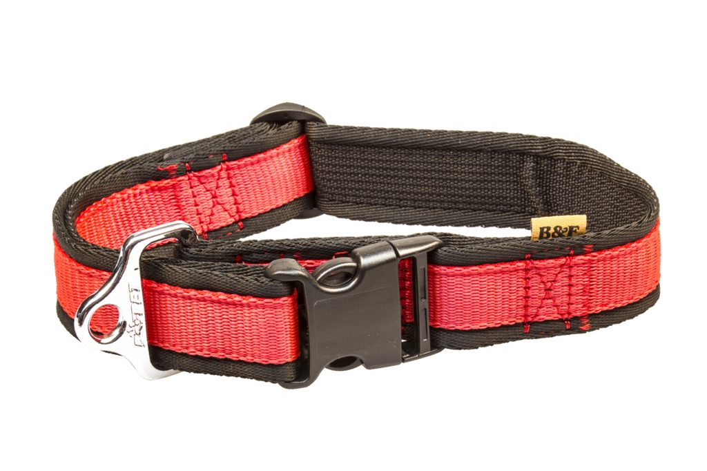 Obojek nylon červeno/černý B&F 4,00 - 43-74 cm