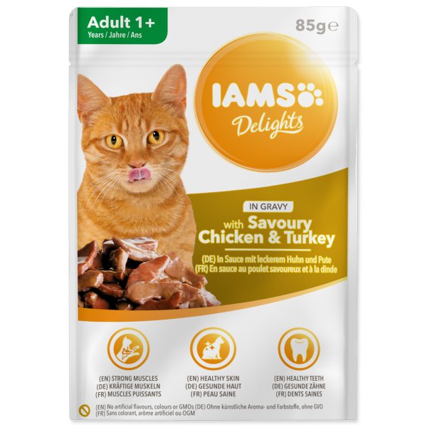 Kapsička IAMS Cat delights chicken & turkey in gravy 85g