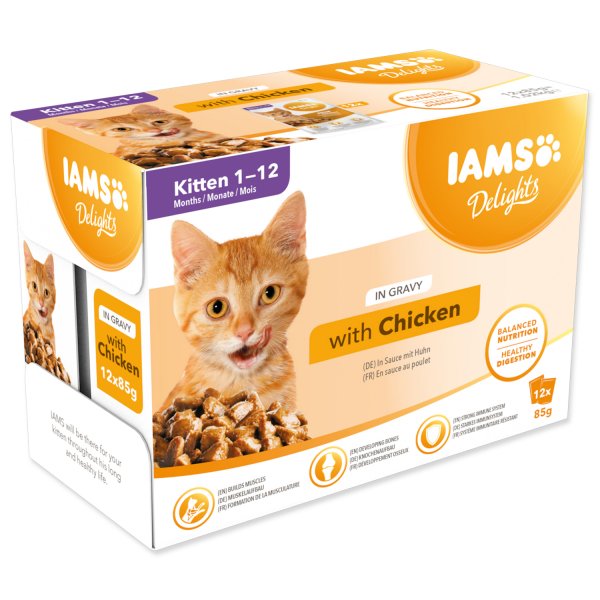 Iams Cat Kitten kuře v omáčce multipack 12x85g