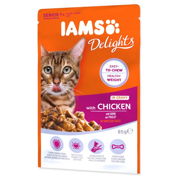 Iams Cat Senior Kuře v omáčce kapsa 85g
