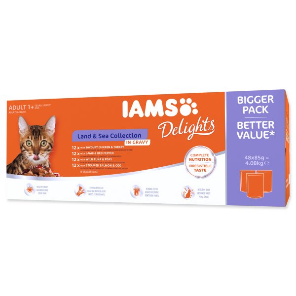 IAMS CAT WET LAND SEA IN GRAVY 48x85G MP