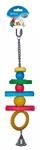 Hračka pták dřevo - kostky + zvonek akrobat Duvo+ 38 cm