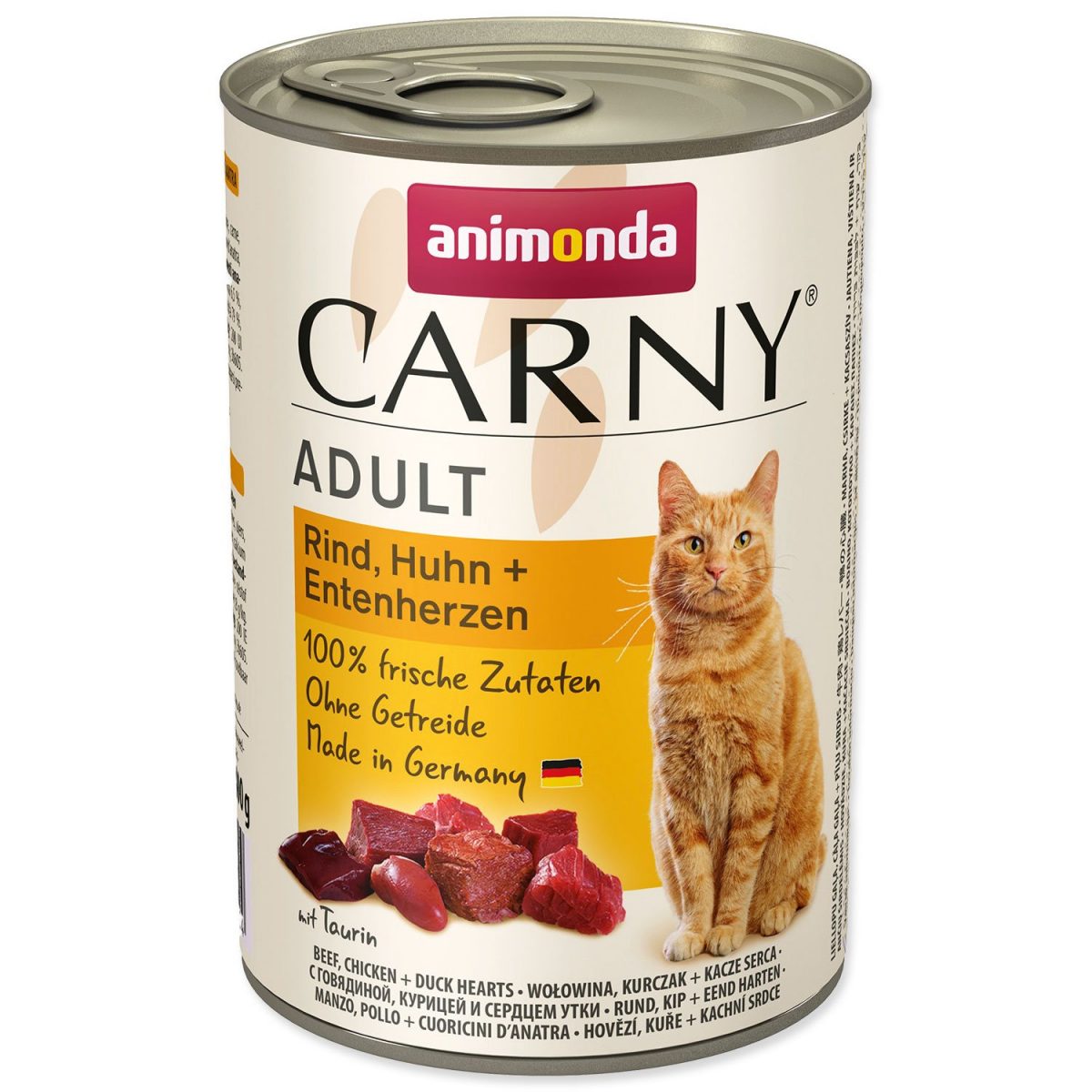 Konzerva ANIMONDA Carny Adult hovězí, kuřecí + kachní srdíčka 400g